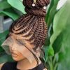 Ghanian Braid High Bun Conrow Style: 20 inches