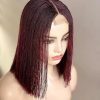 Edgy Center Part Straight Blunt Cut Bob Wig: 12 inches