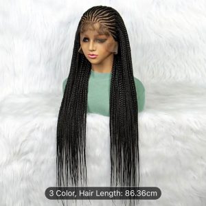 stylish frontal lace, Ghanian braid conrow with single braid