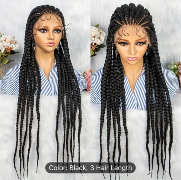 stylish full lace all back conrow wig