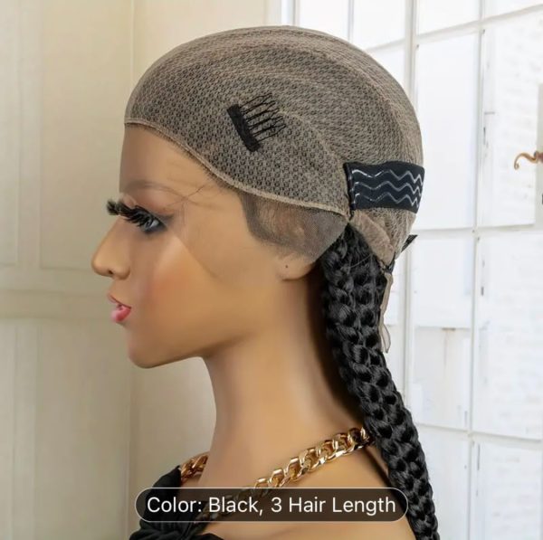 This stylish full lace straight all back conrow wig is simply beautiful.