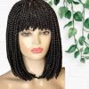 Chic Full Fringe (Bang) Bob Braided Wig: 12 inches