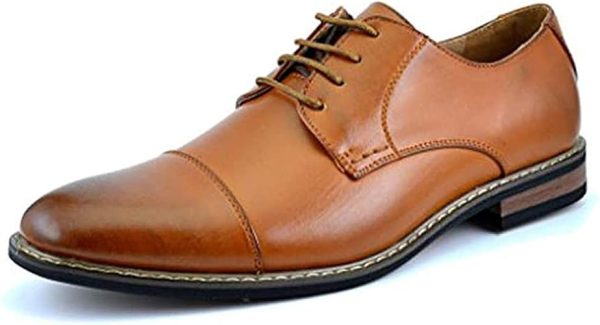 Bruno Moda Italy Men's Prince Classic Modern Formal Oxford Wingtip Lace Up Dress Shoes