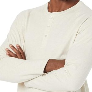 Essentials Men's Regular-Fit Long-Sleeve Henley Shirt (Available in Big & Tall)