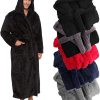 Ross Michaels Mens Luxury Robe Hooded Big and Tall - Long Plush Fleece Bath Robe with Hood and Pockets- Gift Men and Teens